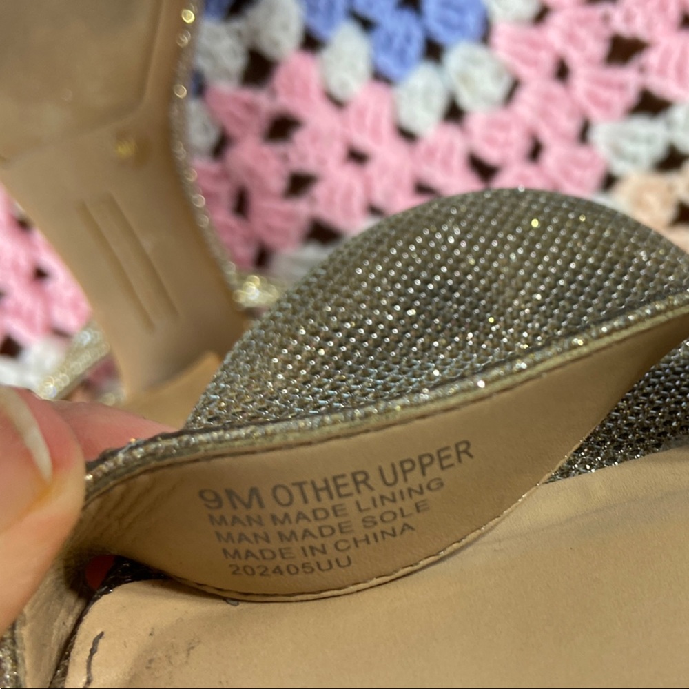 3/$12 Copper Key Waltz Gold Silver Glitter Metallic Shimmer Formal Sandals Heels - Picture 14 of 15